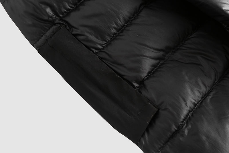 Black Down Puffer - Packable Airplane Pillow