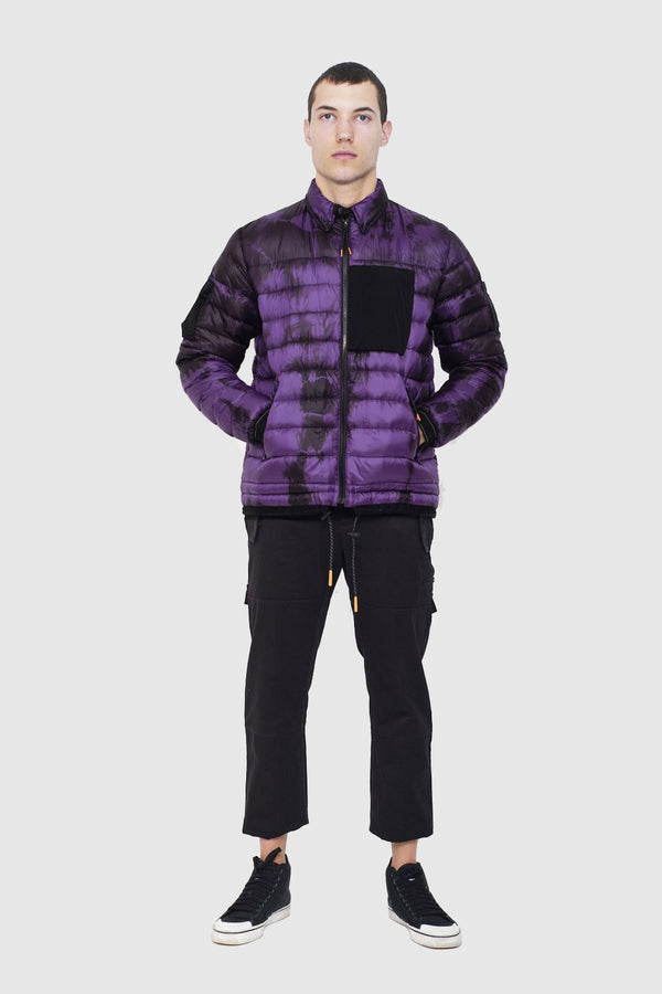Purple Tie Dyed Puffer - Packable Airplane Pillow